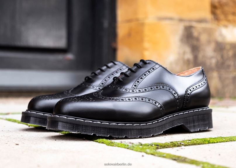 Männer Solovair Schwarzer, Hochglänzender Englischer Brogue-schuh 0284f162