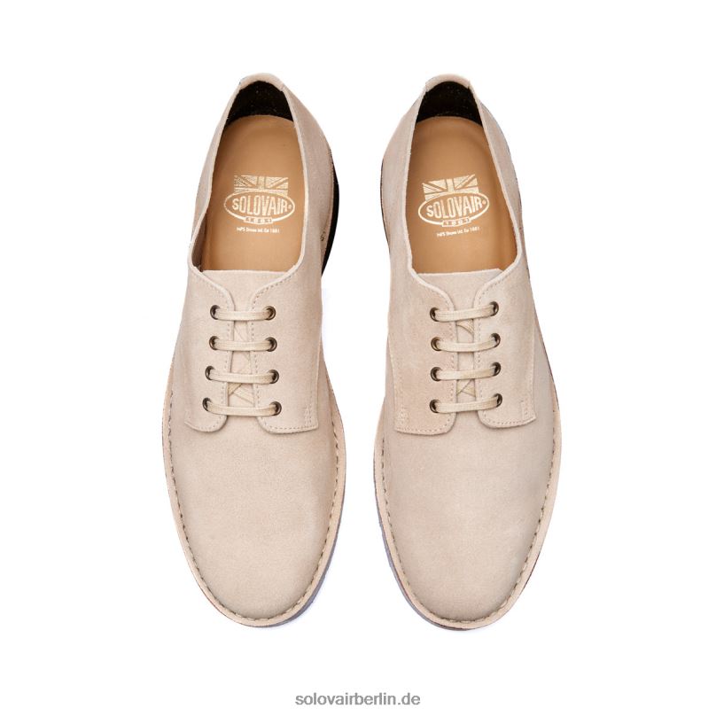 Männer Solovair 4-loch-gibson-schuh Aus Sandfarbenem Wildleder 0284f187