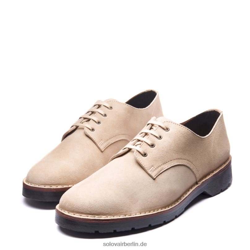 Männer Solovair 4-loch-gibson-schuh Aus Sandfarbenem Wildleder 0284f187