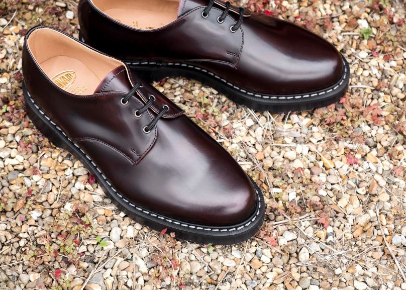 Männer Solovair Bordeauxroter Gibson-schuh Mit Abreibung 0284f179