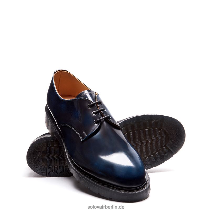 Männer Solovair Marineblauer Gibson-schuh Mit 3 ösen Zum Abreiben 0284f178