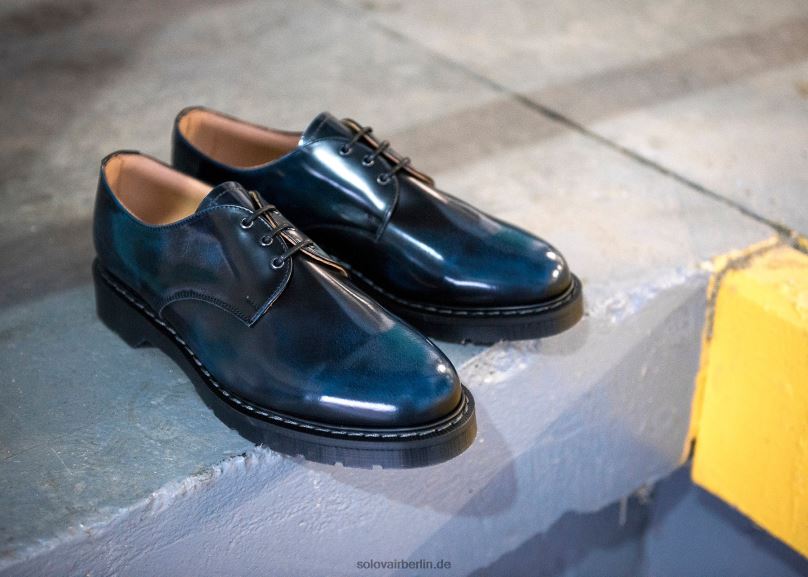 Männer Solovair Marineblauer Gibson-schuh Mit 3 ösen Zum Abreiben 0284f178