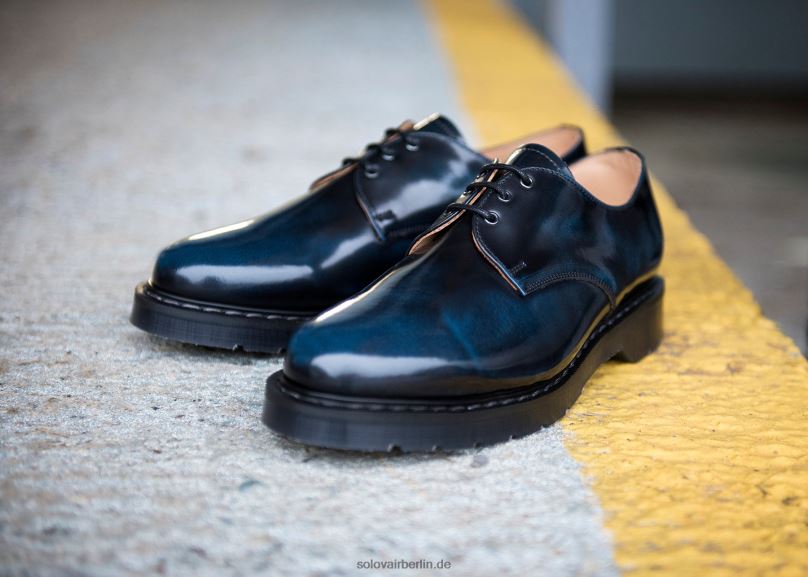 Männer Solovair Marineblauer Gibson-schuh Mit 3 ösen Zum Abreiben 0284f178