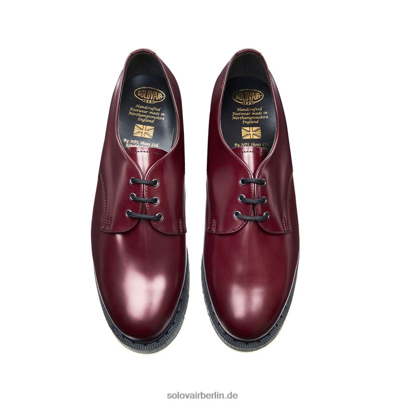 Männer Solovair Merlot Veganer Hochglänzender Gibson-schuh 0284f188
