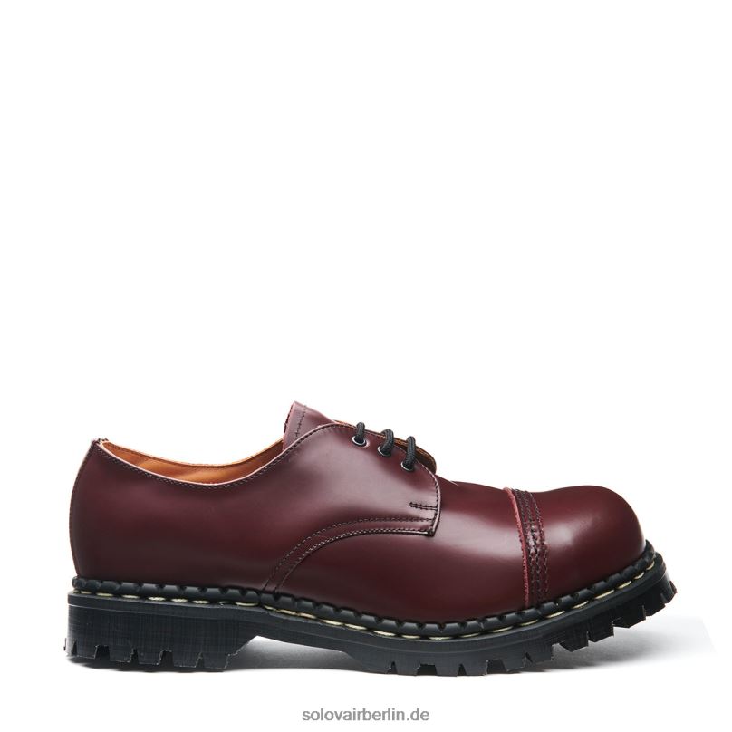Männer Solovair Oxblood Hi-shine Stahlkappen-gibson-schuh 0284f191