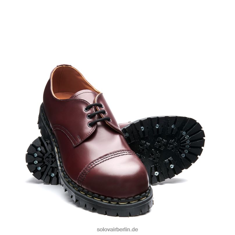 Männer Solovair Oxblood Hi-shine Stahlkappen-gibson-schuh 0284f191