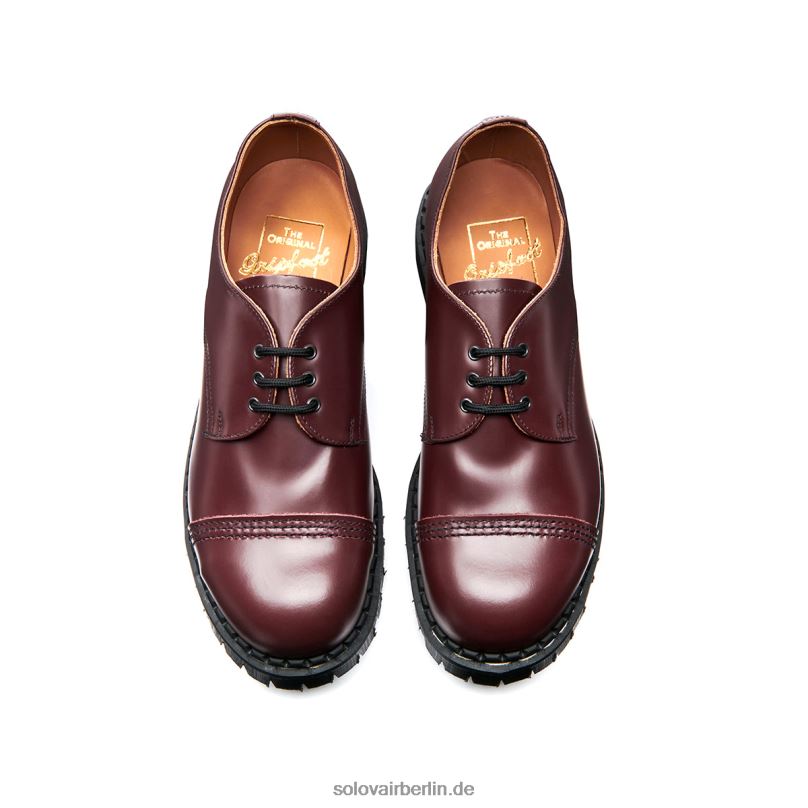 Männer Solovair Oxblood Hi-shine Stahlkappen-gibson-schuh 0284f191