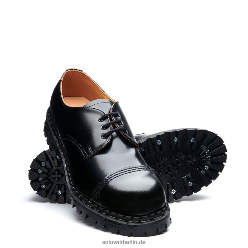 Männer Solovair Schwarzer, Hochglänzender Gibson-schuh Mit Zehenkappe Aus Stahl 0284f194