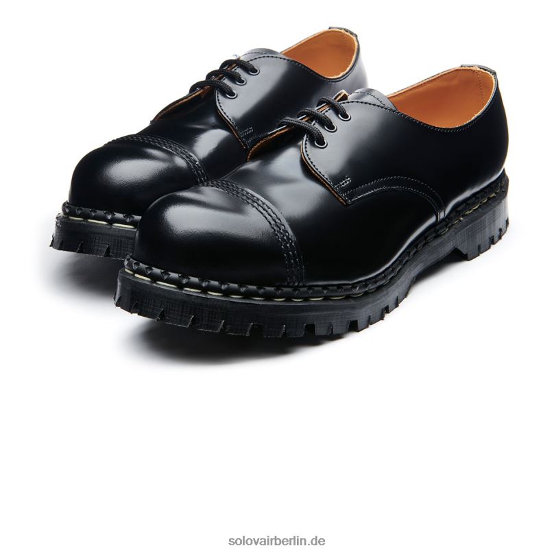 Männer Solovair Schwarzer, Hochglänzender Gibson-schuh Mit Zehenkappe Aus Stahl 0284f194