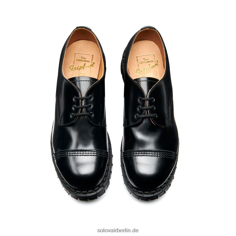 Männer Solovair Schwarzer, Hochglänzender Gibson-schuh Mit Zehenkappe Aus Stahl 0284f194