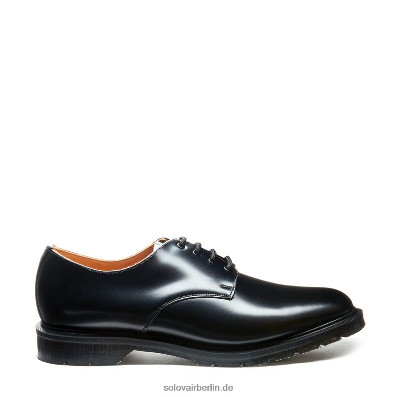 Männer Solovair Schwarzer, Hochglänzender Schuh Mit 4 ösen 0284f195