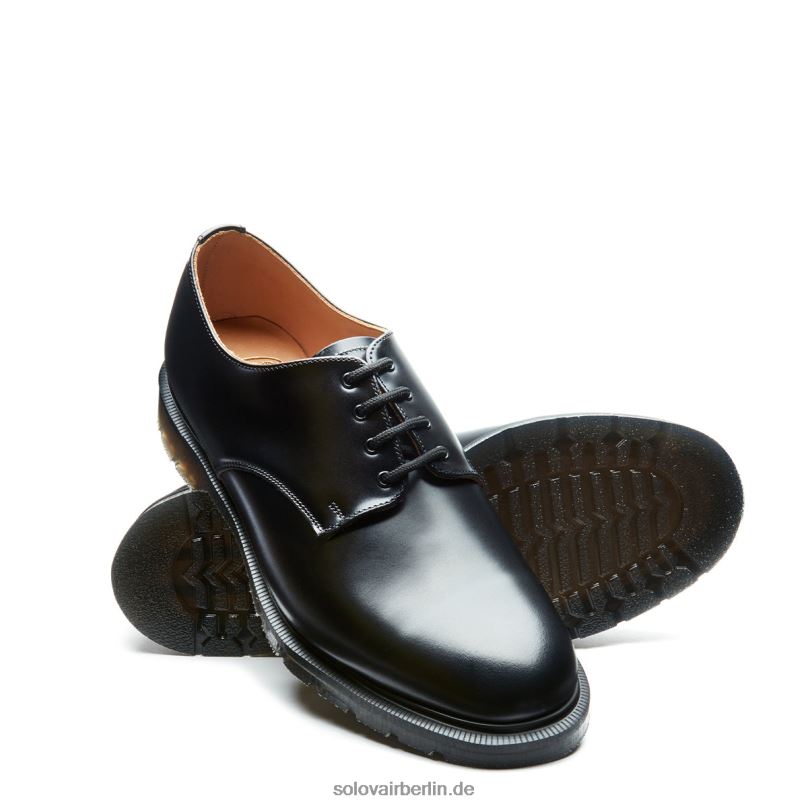 Männer Solovair Schwarzer, Hochglänzender Schuh Mit 4 ösen 0284f195