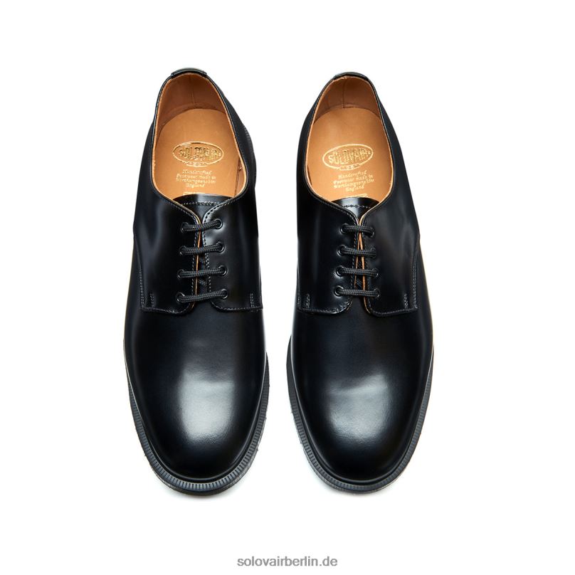 Männer Solovair Schwarzer, Hochglänzender Schuh Mit 4 ösen 0284f195