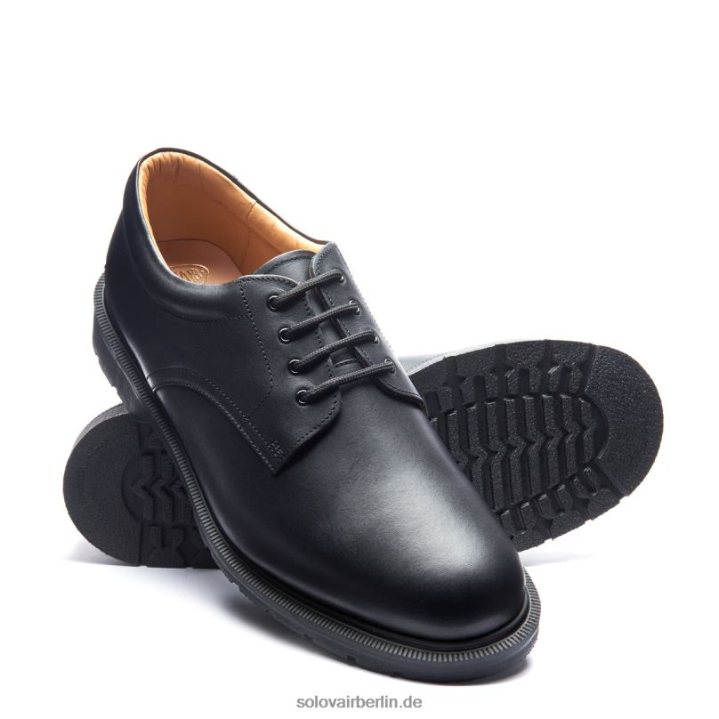 Männer Solovair Der Postman Schwarz 4 Loch Gibson Schuh 0284f181
