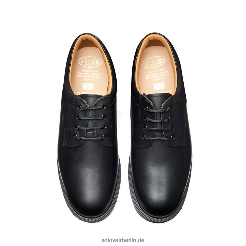Männer Solovair Der Postman Schwarz 4 Loch Gibson Schuh 0284f181