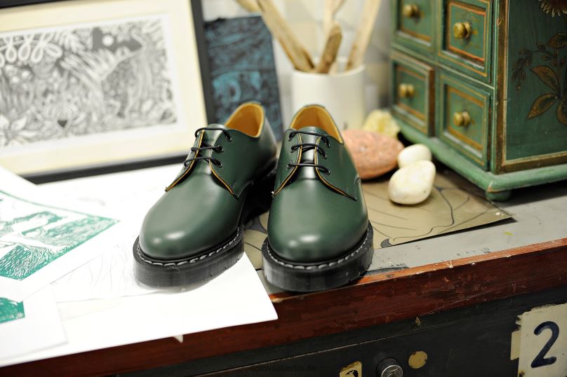 Männer Solovair Grüner Hochglänzender Gibson-schuh 0284f182