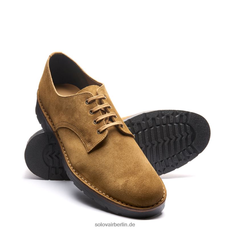 Männer Solovair Hellbrauner Gibson-schuh Mit 4 ösen Aus Wildleder 0284f198