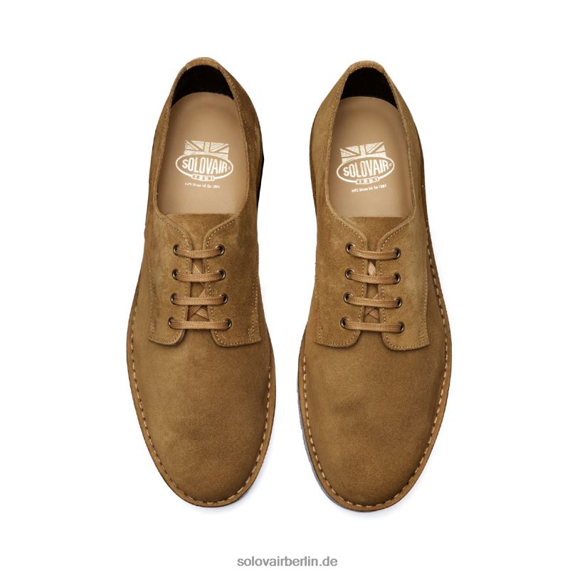 Männer Solovair Hellbrauner Gibson-schuh Mit 4 ösen Aus Wildleder 0284f198