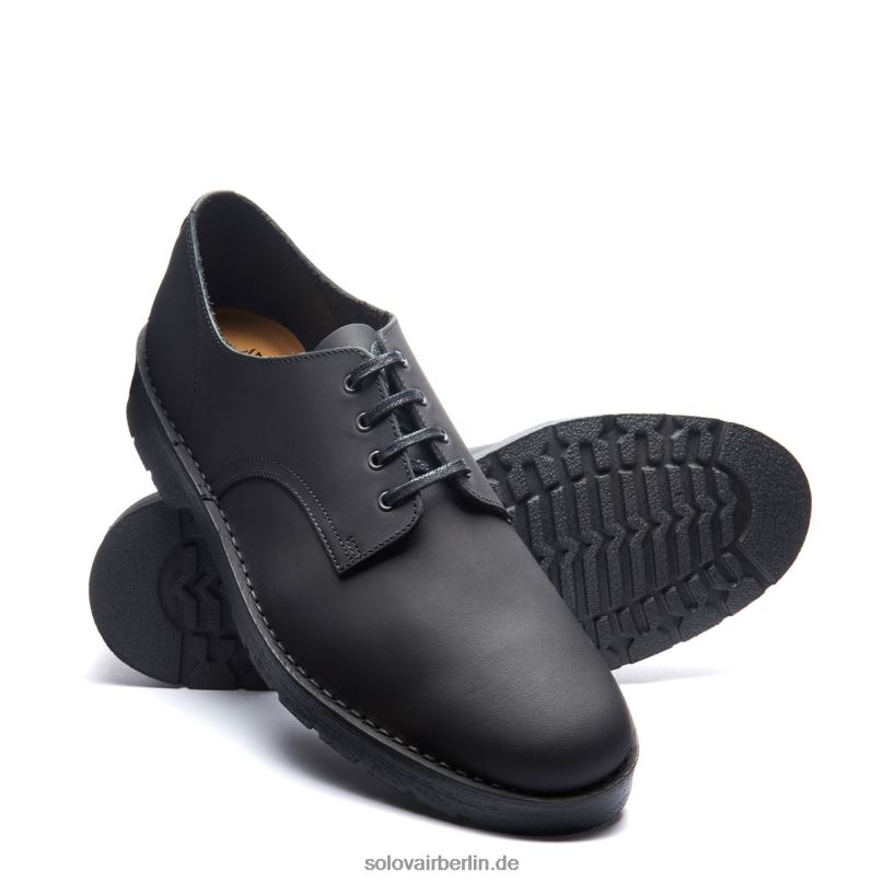 Männer Solovair Schwarzer, Gewachster Gibson-schuh Mit 4 ösen 0284f186
