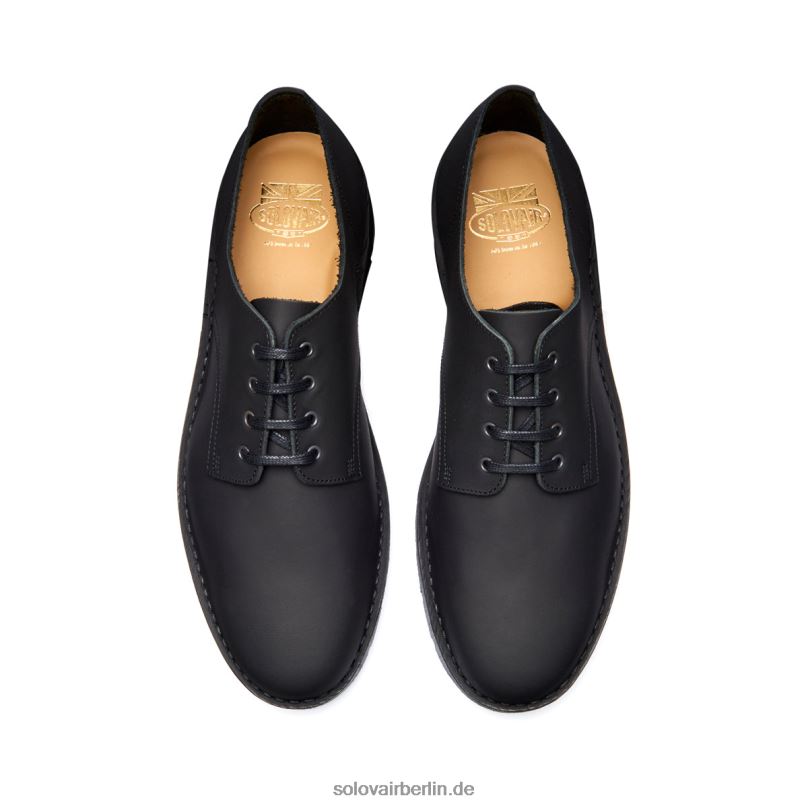 Männer Solovair Schwarzer, Gewachster Gibson-schuh Mit 4 ösen 0284f186