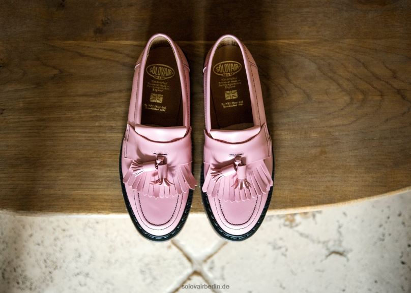 Männer Solovair Blush Pink Hi-shine Tassel-loafer 0284f212
