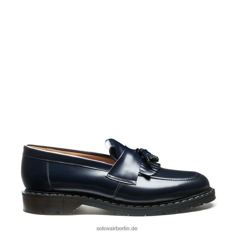 Männer Solovair Marineblauer, Hochglänzender Quasten-Loafer 0284f207