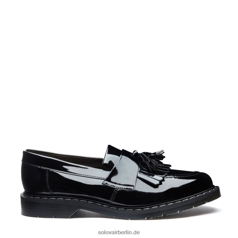 Männer Solovair Schwarzer Loafer Aus Lackleder Mit Quaste 0284f213