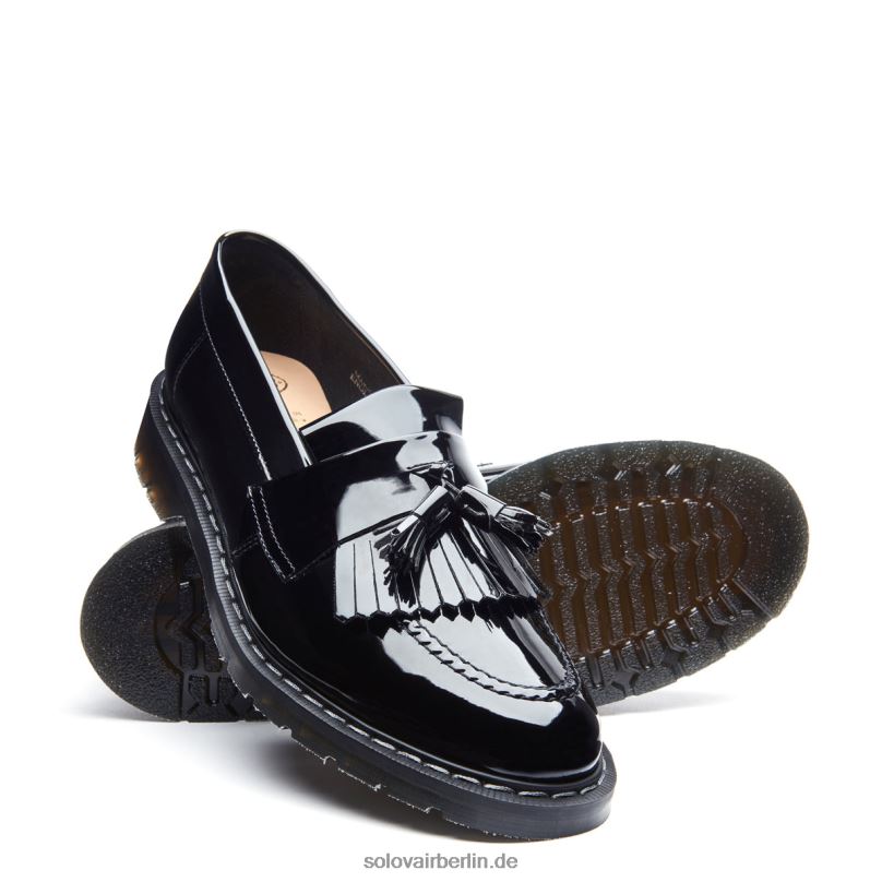 Männer Solovair Schwarzer Loafer Aus Lackleder Mit Quaste 0284f213