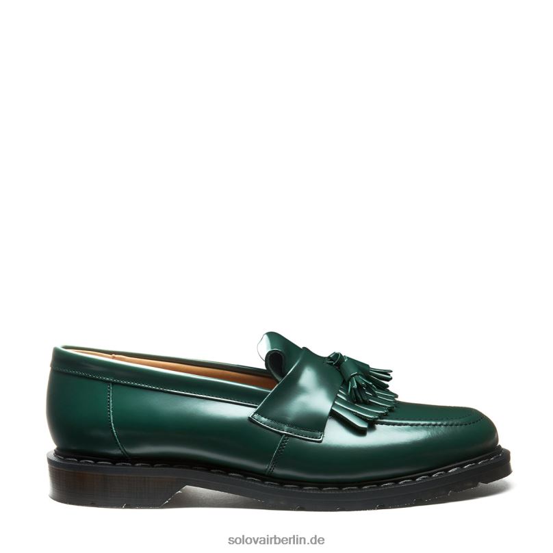 Männer Solovair Grüner, Glänzender Quasten-loafer 0284f208