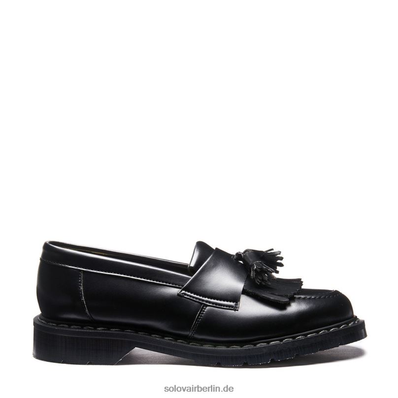 Männer Solovair Schwarzer Veganer Hi-shine Quasten-loafer 0284f204