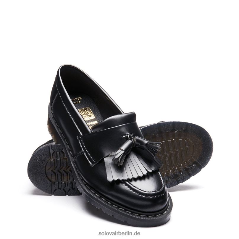 Männer Solovair Schwarzer Veganer Hi-shine Quasten-loafer 0284f204