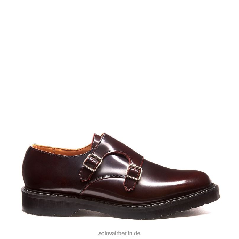 Männer Solovair Bordeauxroter Mönchschuh Mit Doppelschnalle Zum Abreiben 0284f216