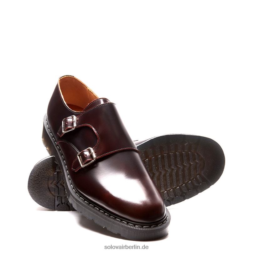 Männer Solovair Bordeauxroter Mönchschuh Mit Doppelschnalle Zum Abreiben 0284f216