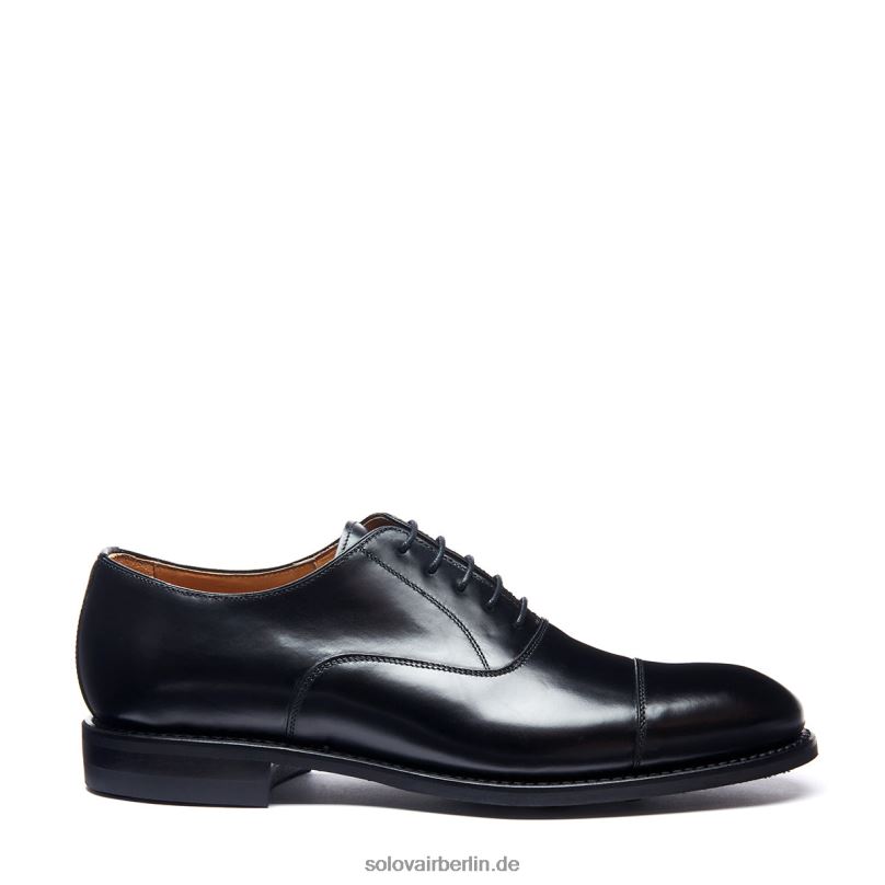 Männer Solovair Schwarzer Hochglänzender 5-loch-oxford-schuh 0284f223