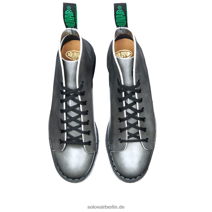 Männer Solovair Affenstiefel Mit 7 ösen In Mondgrau Hi Shine 0284f154
