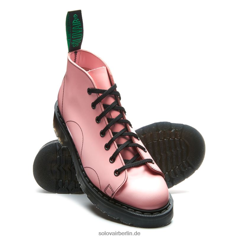 Männer Solovair Hochglänzender Affenstiefel In Blush Pink 0284f146