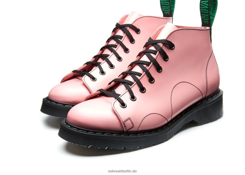 Männer Solovair Hochglänzender Affenstiefel In Blush Pink 0284f146