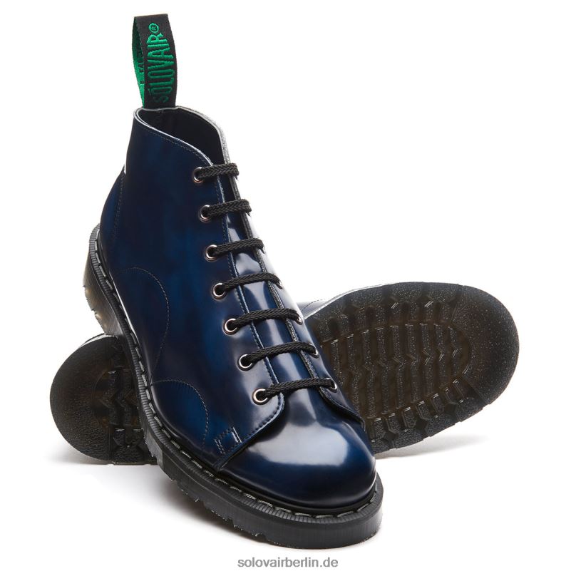 Männer Solovair Marineblauer, Veganer Hi-shine-affenstiefel Zum Abreiben 0284f151