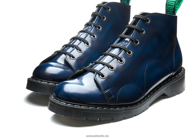 Männer Solovair Marineblauer, Veganer Hi-shine-affenstiefel Zum Abreiben 0284f151