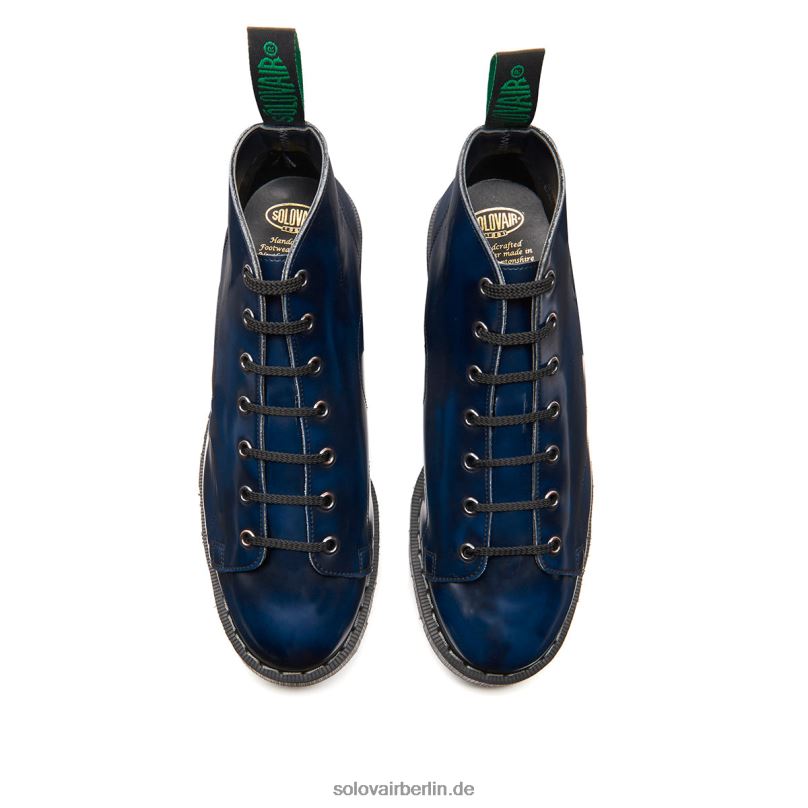 Männer Solovair Marineblauer, Veganer Hi-shine-affenstiefel Zum Abreiben 0284f151