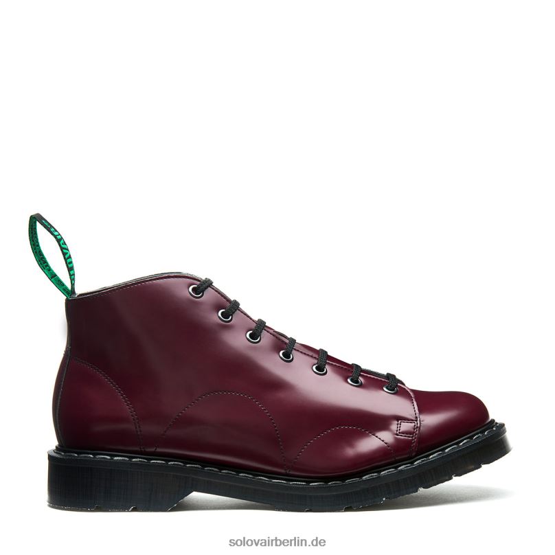 Männer Solovair Merlot Veganer Hochglanz-affenstiefel 0284f150