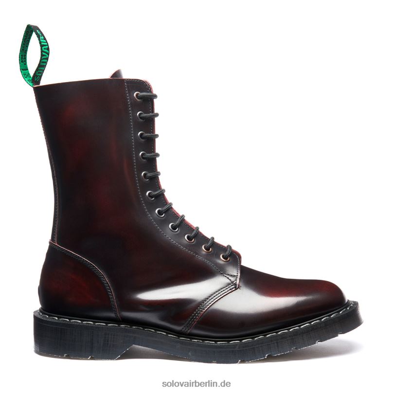 Männer Solovair Burgunderroter Astronautenstiefel Mit 11 ösen 0284f15