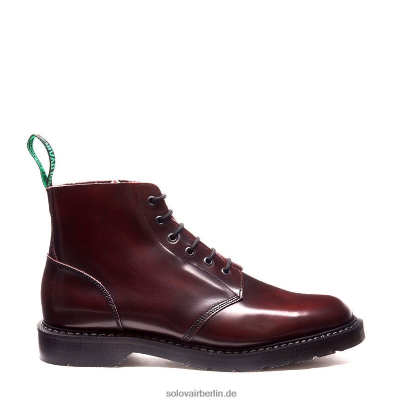 Männer Solovair Burgunderroter Astronautenstiefel Mit 6 ösen 0284f8