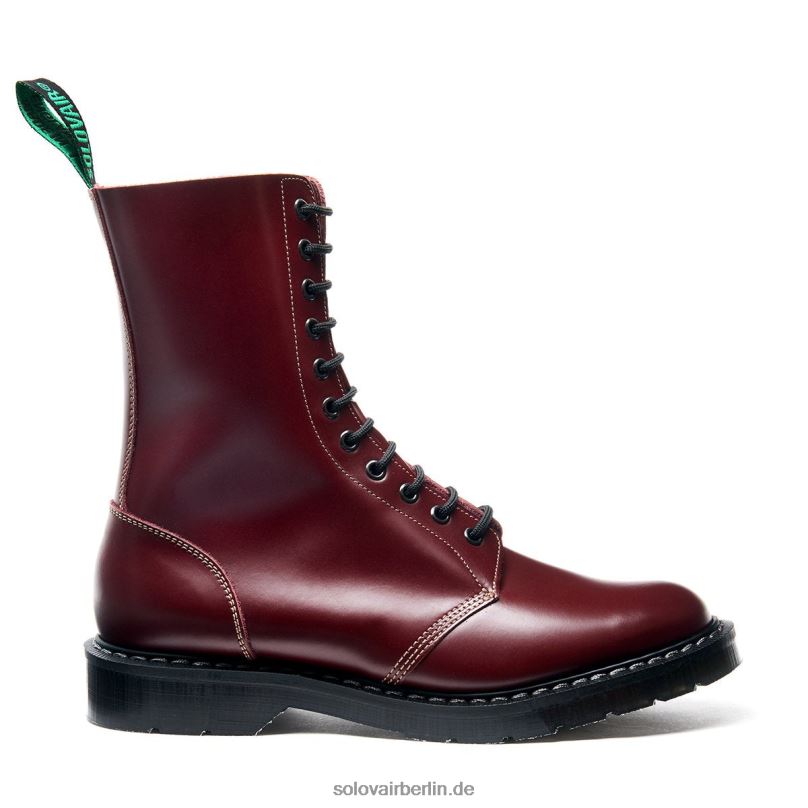Männer Solovair Oxblood Hi-shine Astronautenstiefel Mit 11 ösen 0284f5