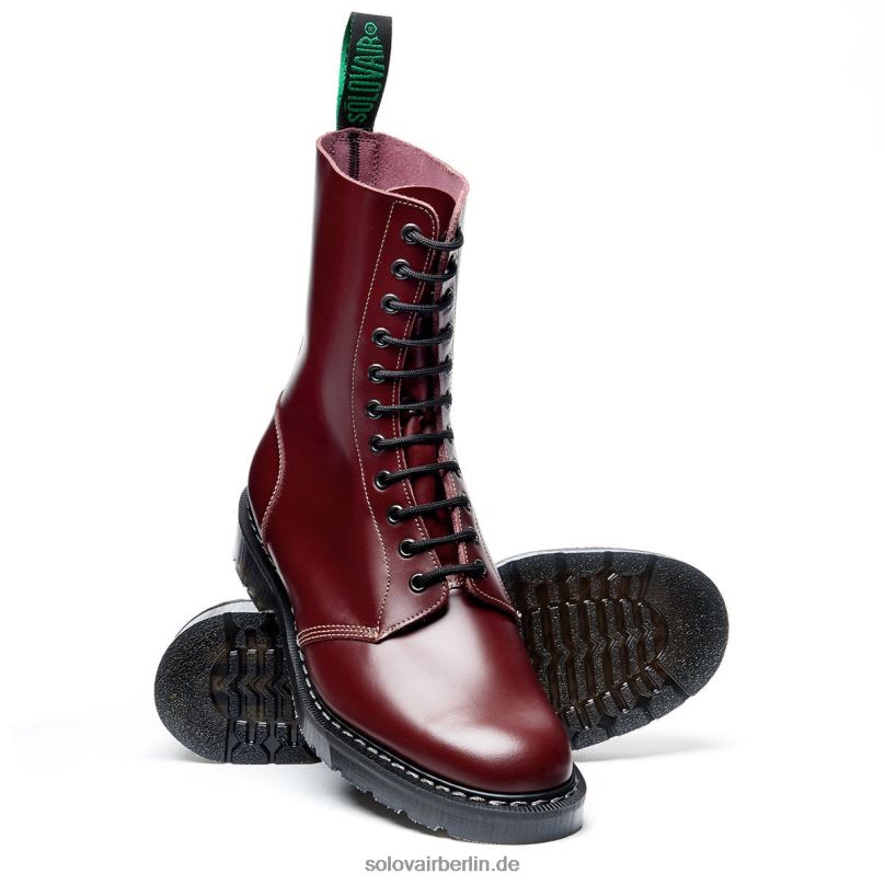 Männer Solovair Oxblood Hi-shine Astronautenstiefel Mit 11 ösen 0284f5