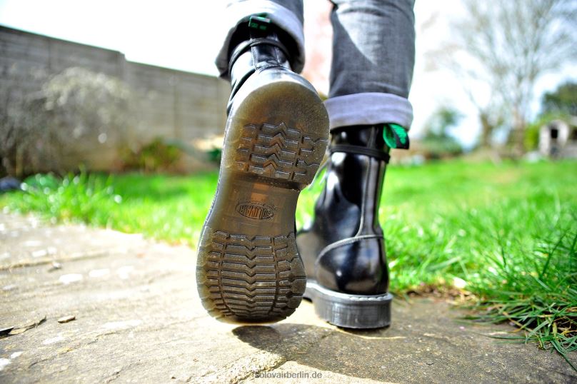 Männer Solovair Schwarzer Hochglänzender Astronautenstiefel Mit 11 ösen 0284f1