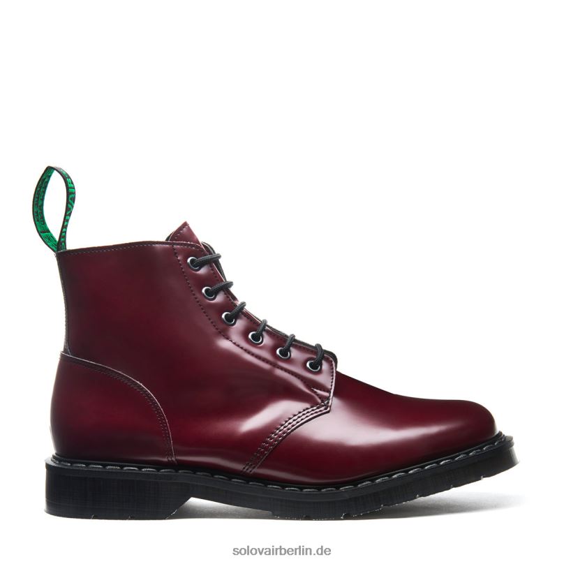 Männer Solovair Veganer Astronautenstiefel Mit 6 ösen In Merlot 0284f16