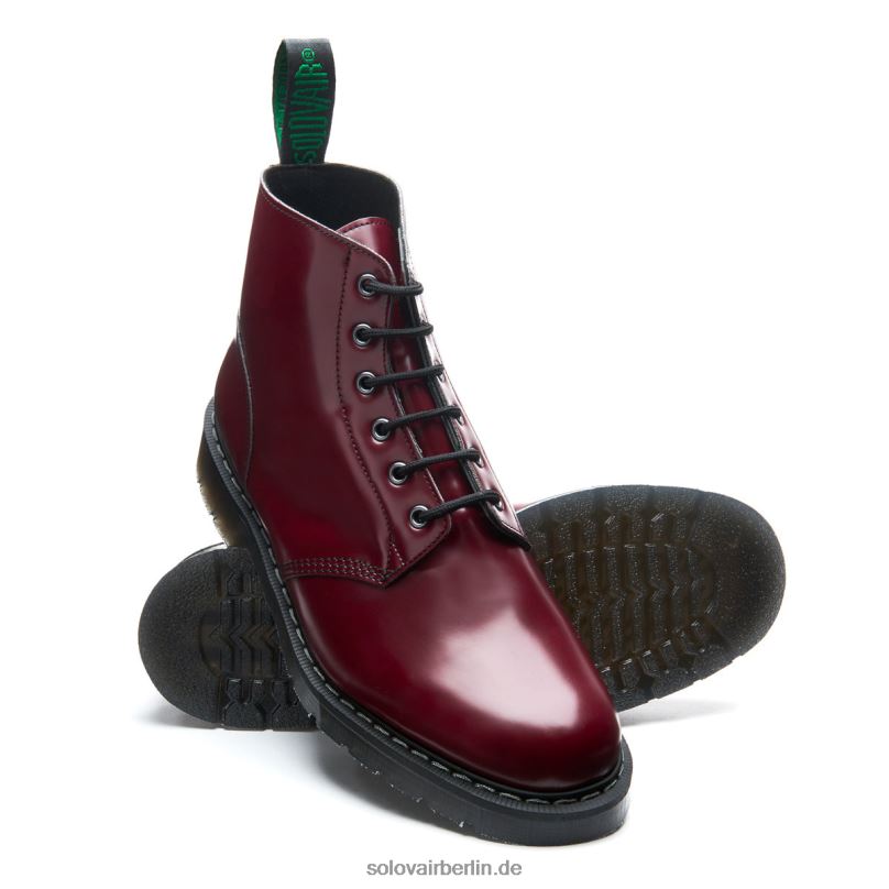 Männer Solovair Veganer Astronautenstiefel Mit 6 ösen In Merlot 0284f16