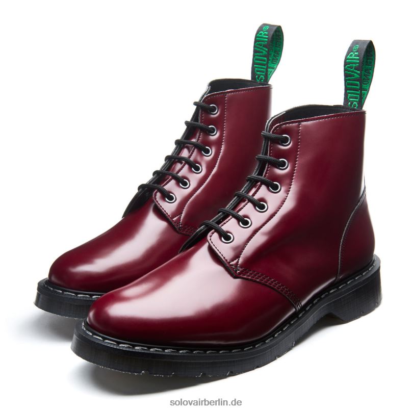 Männer Solovair Veganer Astronautenstiefel Mit 6 ösen In Merlot 0284f16