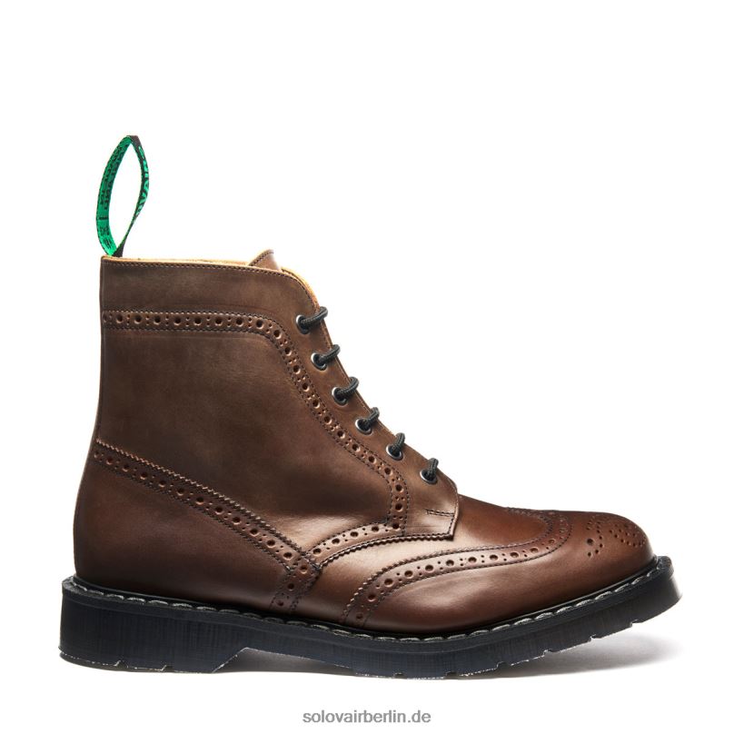 Männer Solovair Gaucho Crazy Horse Brogue-stiefel Mit 6 ösen 0284f24